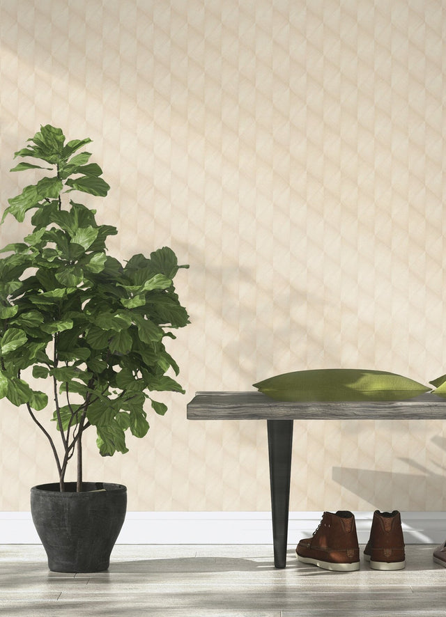 Miro Taupe Geo Wallpaper with Textured Raised Ink Geometric Pattern - Advantage 2980-687927