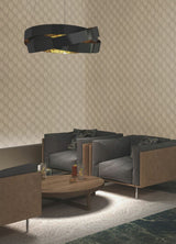 Miro Brown Geo Wallpaper with Textured Metallic Geometric Pattern - Advantage 2980-687934