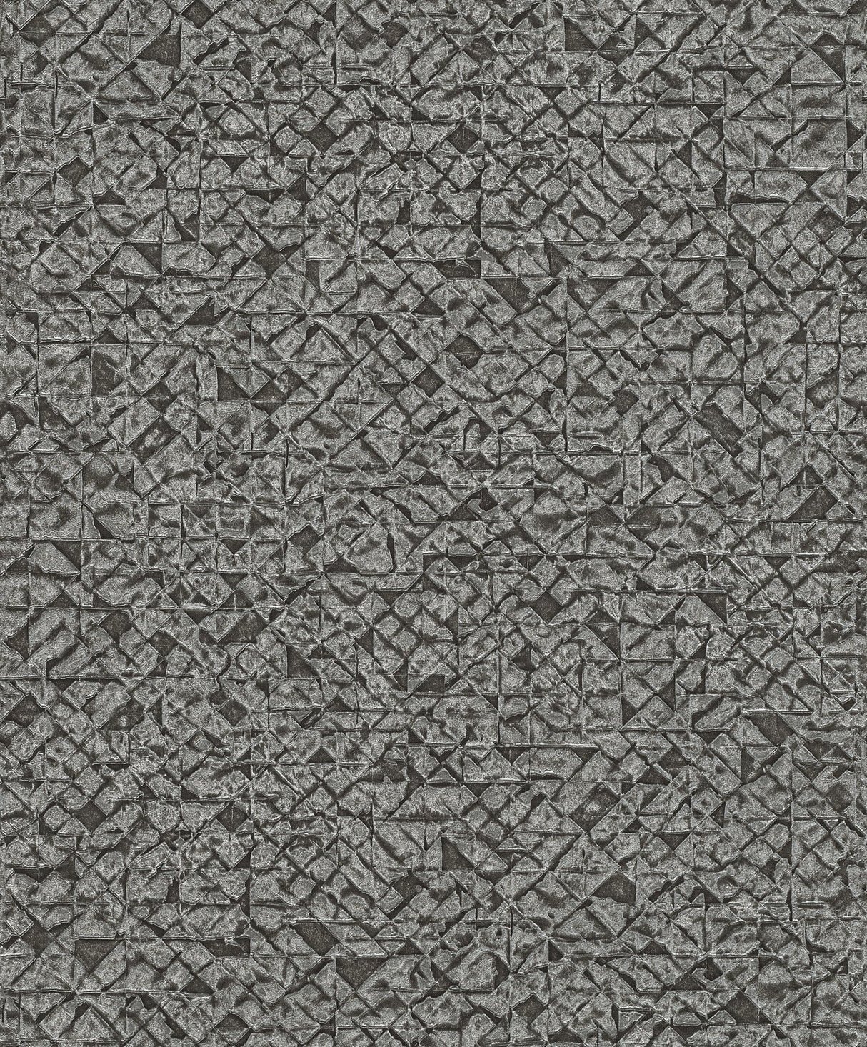 Arbus Black Geo Wallpaper with Metallic Textured Geometric Pattern - Advantage 2980-704358