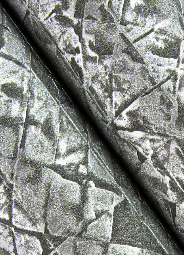 Arbus Black Geo Wallpaper with Metallic Textured Geometric Pattern - Advantage 2980-704358
