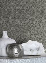 Arbus Black Geo Wallpaper with Metallic Textured Geometric Pattern - Advantage 2980-704358
