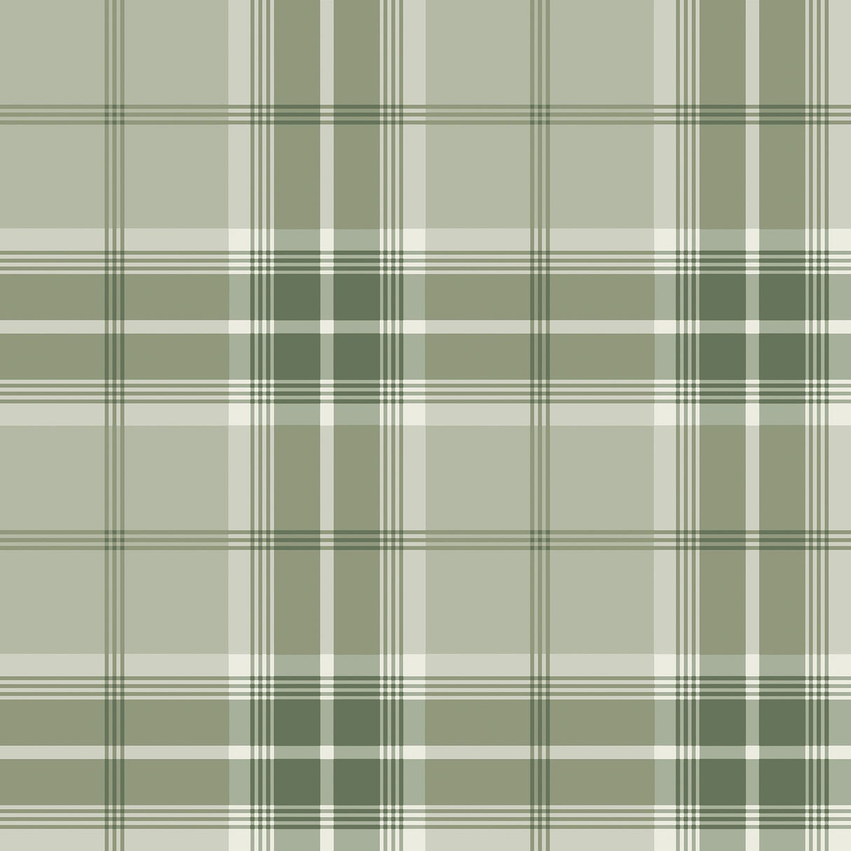 Sala Green Plaid Wallpaper with Tartan Plaid Pattern, Farmhouse Style - Advantage 2980-92122