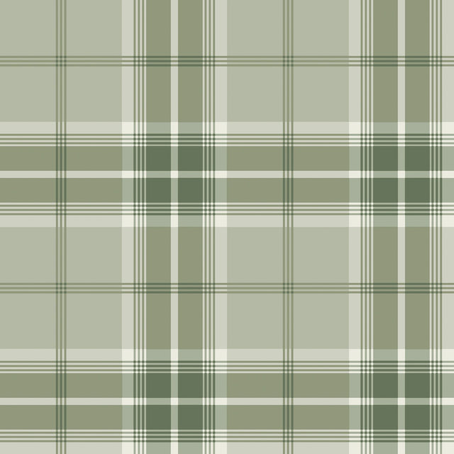 Sala Green Plaid Wallpaper with Tartan Plaid Pattern, Farmhouse Style - Advantage 2980-92122