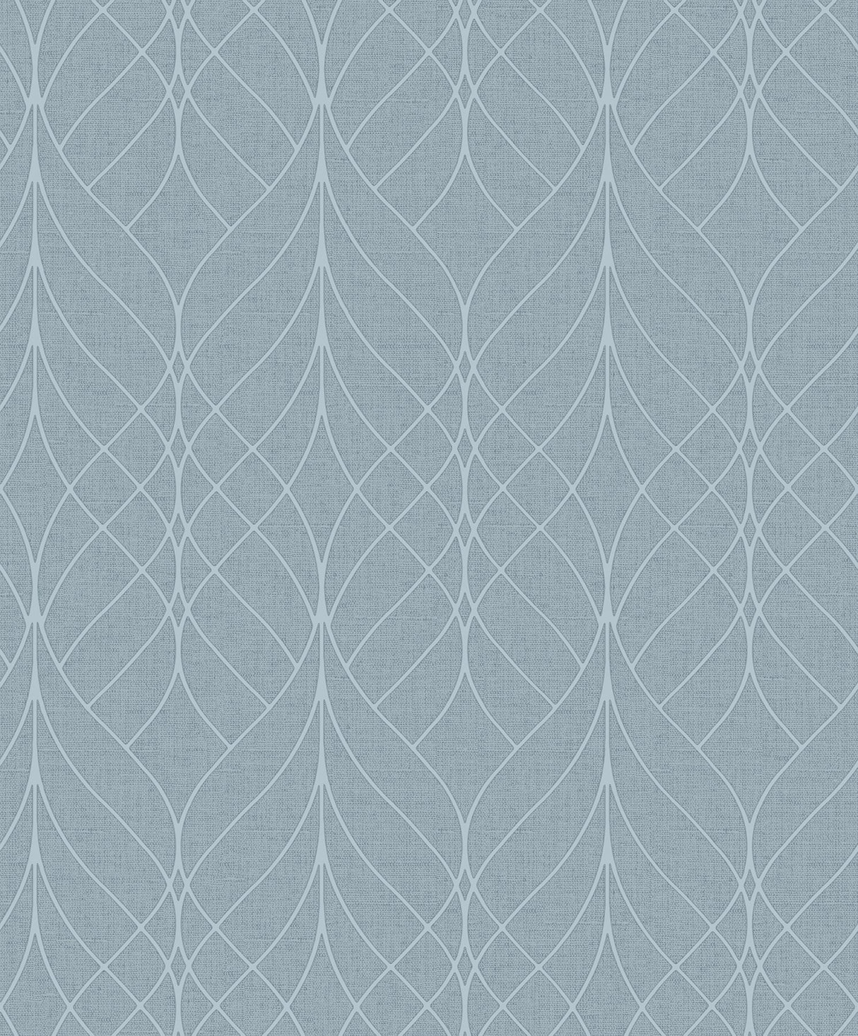 Hartley Blue Geo Wallpaper with Metallic Textured Ogee Trellis - Advantage 2980-M41901