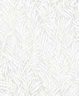 Holzer White Fern Wallpaper with Metallic Glitter Textured Leaves - Advantage 2980-M52500