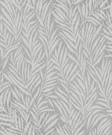 Holzer Grey Fern Wallpaper with Metallic Textured Leaf Pattern - Advantage 2980-M52509