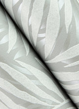 Holzer Grey Fern Wallpaper with Metallic Textured Leaf Pattern - Advantage 2980-M52509