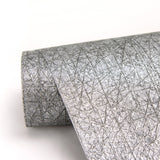 Nagano Silver Distressed Texture Wallpaper with Metallic Raised Ink - Brewster 2984-2214