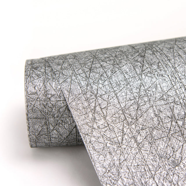 Nagano Silver Distressed Texture Wallpaper with Metallic Raised Ink - Brewster 2984-2214