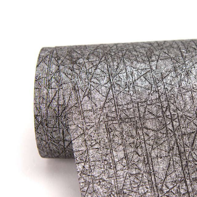Nagano Black Distressed Texture Wallpaper with Metallic Raised Ink - Warner 2984-2215
