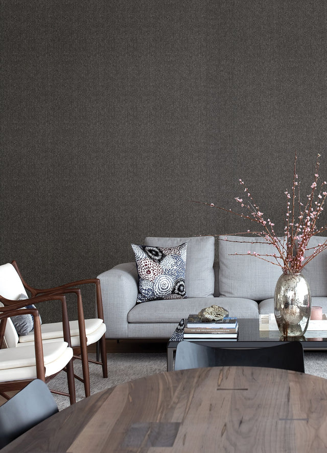 Nagano Black Distressed Texture Wallpaper with Metallic Raised Ink - Warner 2984-2215
