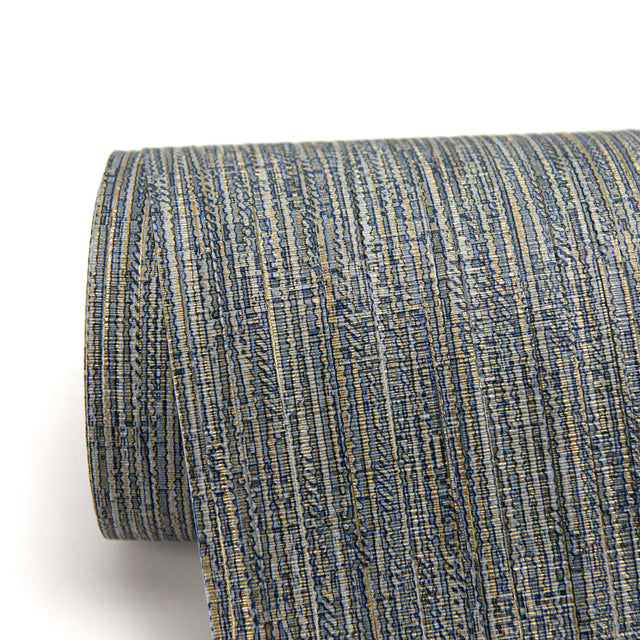 Grand Canal Indigo Distressed Texture Wallpaper with Metallic Textured Abstract Pattern - Brewster 2984-2225