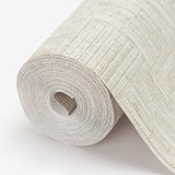 Thea Cream Geometric Wallpaper with Textured Metallic Raised-Ink Pattern - Warner 2984-2227