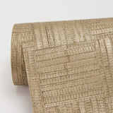Thea Gold Geometric Wallpaper with Modern Abstract Quilted Texture - Warner 2984-2229