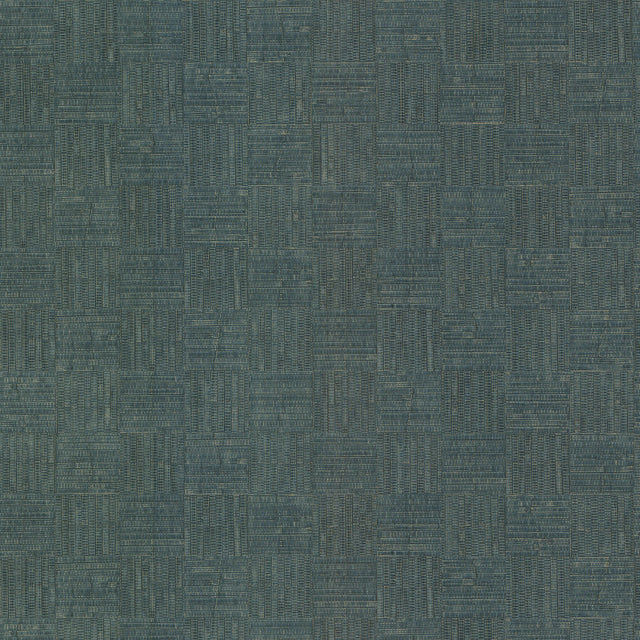 Thea Blue Geometric Wallpaper with Metallic Textured Abstract Geometrics - Warner 2984-2230