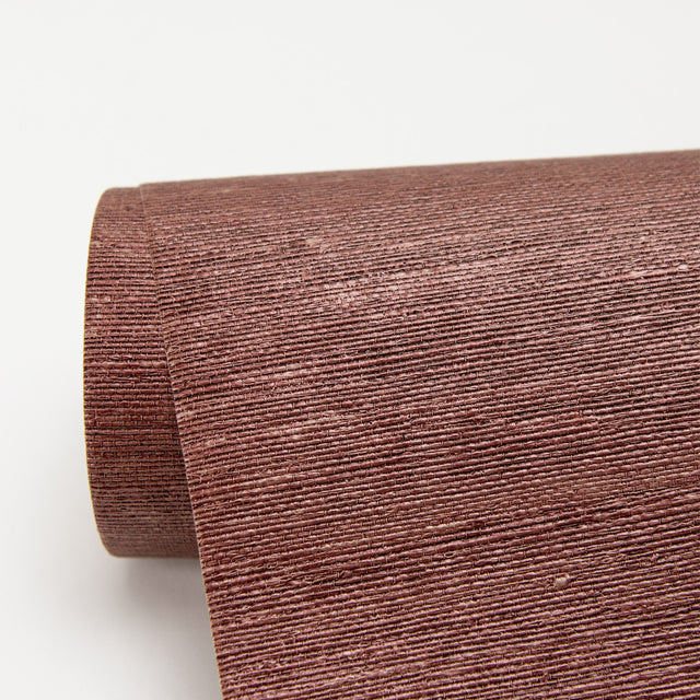 Aspero Red Faux Grasscloth Wallpaper with Textured Woven Look - Warner 2984-2780