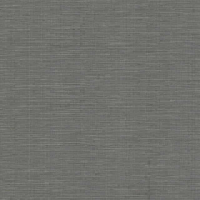 Bay Ridge Charcoal Faux Grasscloth Wallpaper with Textured Raised Ink - Warner 2984-2783