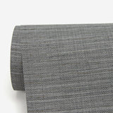 Bay Ridge Charcoal Faux Grasscloth Wallpaper with Textured Raised Ink - Warner 2984-2783