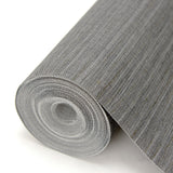 Bay Ridge Charcoal Faux Grasscloth Wallpaper with Textured Raised Ink - Warner 2984-2783