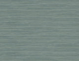 Bondi Teal Faux Grasscloth Traditional Wallpaper with Raised Ink Texture - Warner 2984-40902
