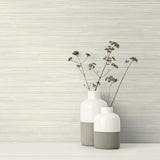 Bondi Light Grey Faux Grasscloth Texture Wallpaper, Raised Ink - Warner 2984-40908