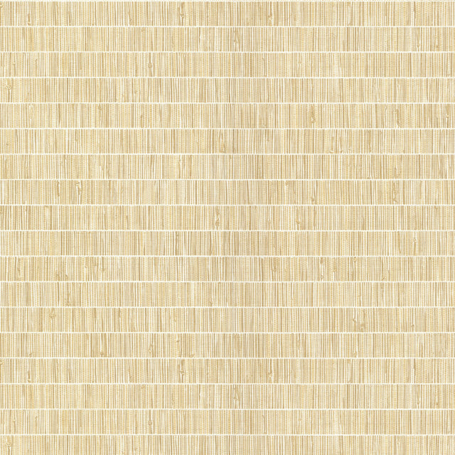 Luz Honey Faux Grasscloth Wallpaper with Textured Woven Look - Warner 2984-70003