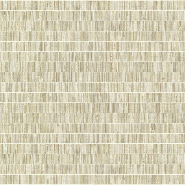 Luz Taupe Faux Grasscloth Wallpaper with Textured Faux Grasscloth Pattern - Warner 2984-70007