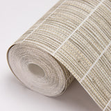 Luz Taupe Faux Grasscloth Wallpaper with Textured Faux Grasscloth Pattern - Warner 2984-70007