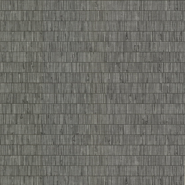 Luz Blue Faux Grasscloth Wallpaper with Textured Lineal Pattern - Warner 2984-70010