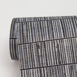 Luz Blue Faux Grasscloth Wallpaper with Textured Lineal Pattern - Warner 2984-70010