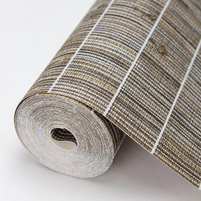 Luz Brown Faux Grasscloth Wallpaper with Textured Faux Grasscloth Pattern - Warner 2984-70018