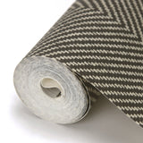 Graham Black Chevron Wallpaper with Raised Ink Texture - Warner 2984-70400
