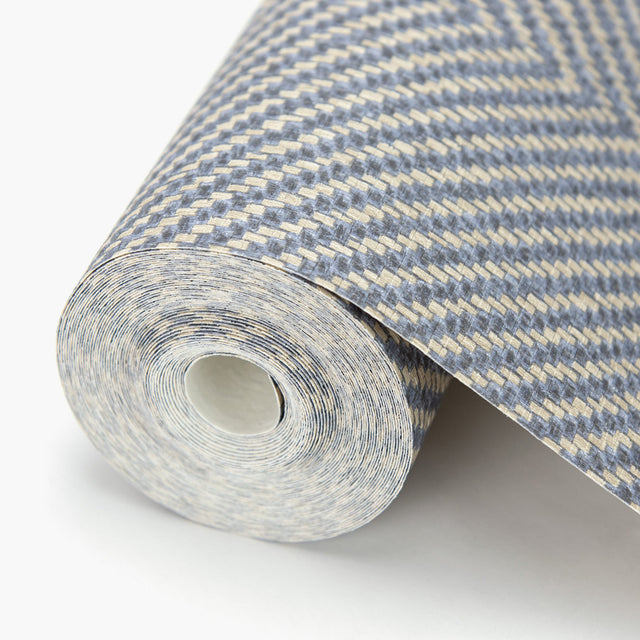 Graham Blue Chevron Wallpaper with Modern Abstract Chevron Pattern - Warner 2984-70428