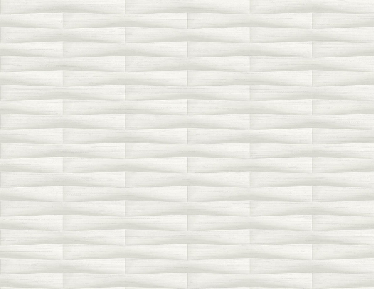 Gator White Geometric Stripe Wallpaper with Textured 3D Angular Stripe Motif - A-Street Prints 2988-70000