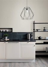 Gator White Geometric Stripe Wallpaper with Textured 3D Angular Stripe Motif - A-Street Prints 2988-70000