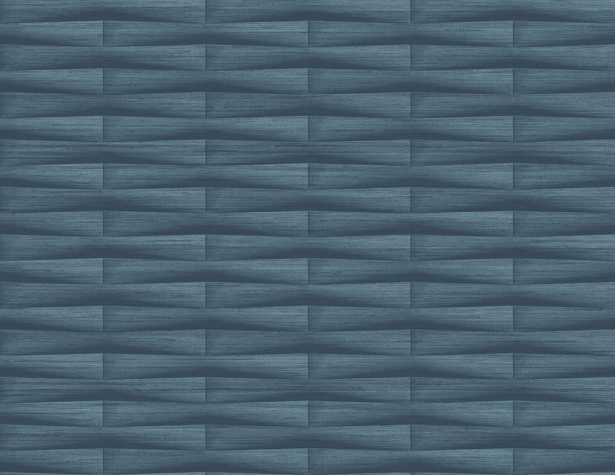 Gator Blue Geometric Stripe Textured Wallpaper with Graphic Geometric Pattern - A-Street Prints 2988-70002