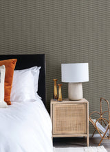 Gator Brown Geometric Stripe Textured Wallpaper with Transitional Geometric Pattern - A-Street Prints 2988-70006