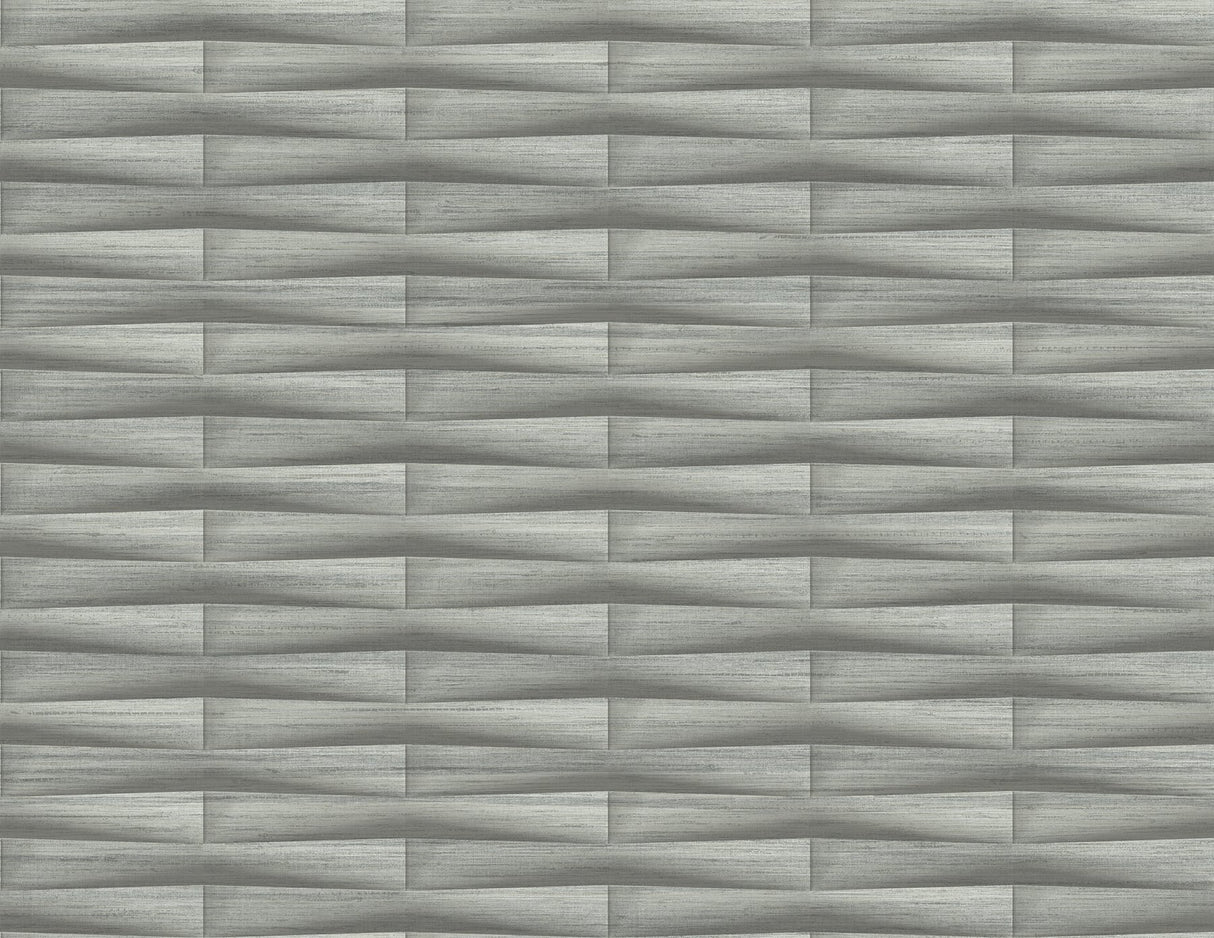 Gator Slate Geometric Stripe Wallpaper with Textured 3D Graphic Stripe Motif - A-Street Prints 2988-70007