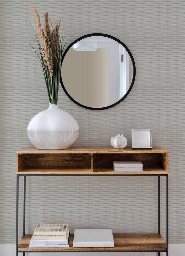 Gator Light Grey Geometric Stripe Wallpaper with Textured 3D Column Effect - A-Street Prints 2988-70008