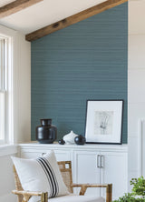 Shantung Blue Silk Textured Wallpaper - A-Street Prints 2988-70102