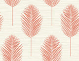 Bali Coral Fern Textured Vinyl Wallpaper with Botanical Leaf Motif - A-Street Prints 2988-70201