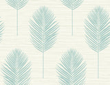 Bali Aqua Fern Wallpaper with Coastal Botanical Leaves Motif - A-Street Prints 2988-70202
