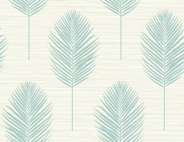 Bali Aqua Fern Wallpaper with Coastal Botanical Leaves Motif - A-Street Prints 2988-70202