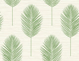 Bali Green Fern Textured Vinyl Wallpaper with Botanical Leaf Motif - A-Street Prints 2988-70204