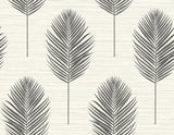 Bali Black Fern Wallpaper with Textured Botanical Leaf Motif - A?Street Prints 2988-70210