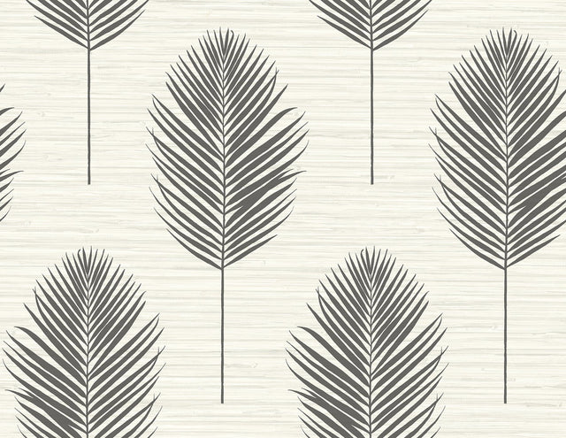 Bali Black Fern Wallpaper with Textured Botanical Leaf Motif - A?Street Prints 2988-70210