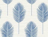 Bali Blue Fern Wallpaper with Coastal Botanical Leaf Motif - A-Street Prints 2988-70212