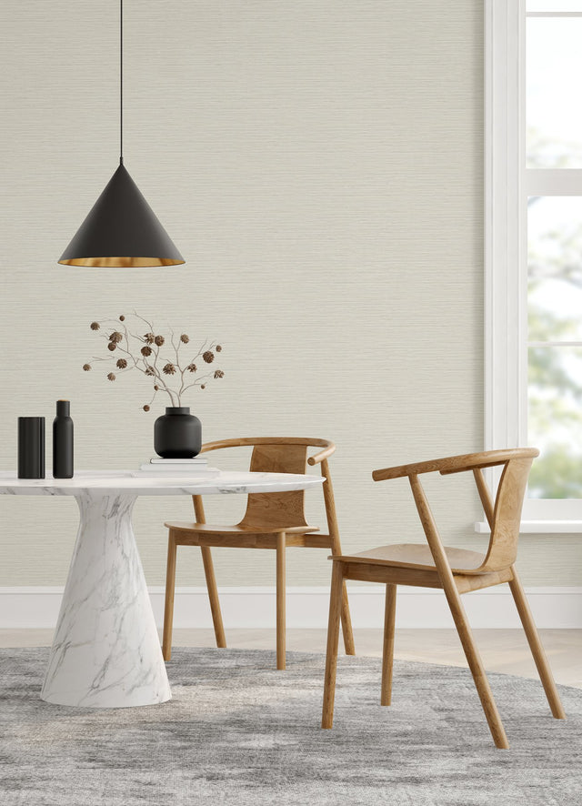 Rushmore White Faux Grasscloth Wallpaper with Textured Graphics Motif - A-Street Prints 2988-70300