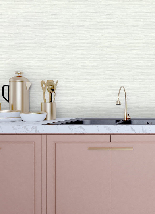 Rushmore White Faux Grasscloth Wallpaper with Textured Graphics Motif - A-Street Prints 2988-70300