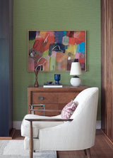 Rushmore Green Faux Grasscloth Wallpaper with Textured Graphic Pattern - A-Street Prints 2988-70304